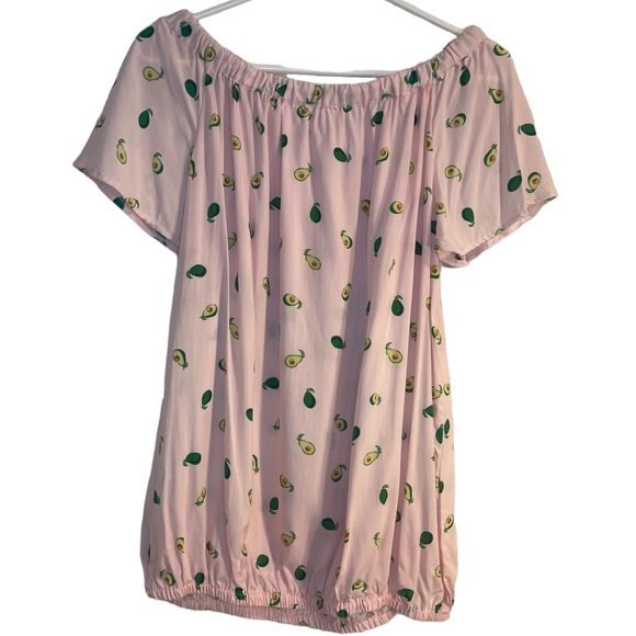 🥑 Toast, Anyone?! Pink Avocado Off Shoulder Blouse - Picture 4 of 4